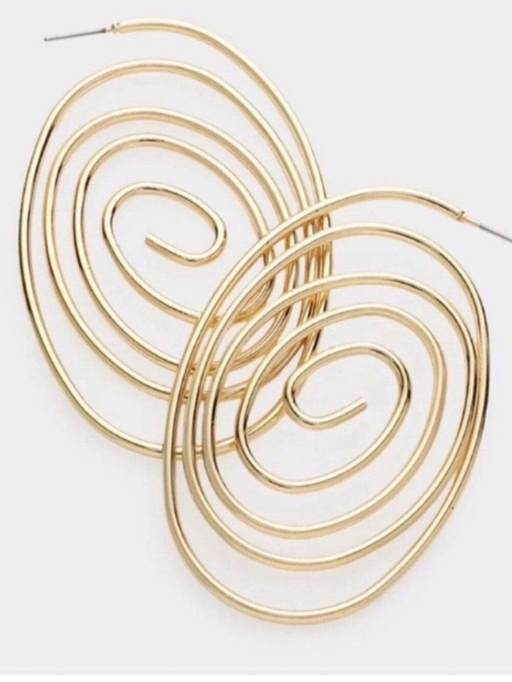 New! Gold Midnight Swirl Statement Earrings (1050) NWOt
